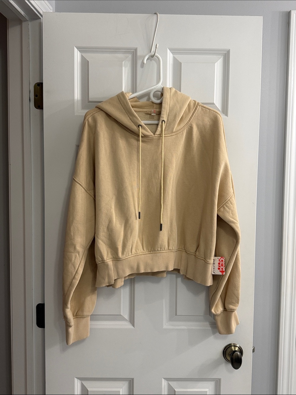Free People Cropped Hoodie in Magnolia NWT